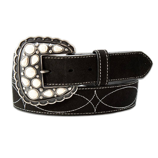 Angel Ranch Women's Black Roughout Boot Stitch Belt