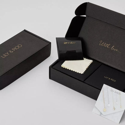 Gold T-Bar and Large Pearl Personalised Heart Necklace Gift Set