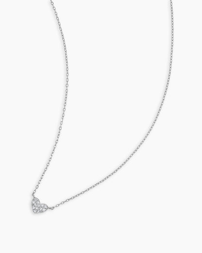 14K Diamond Pavé Mini Heart Necklace