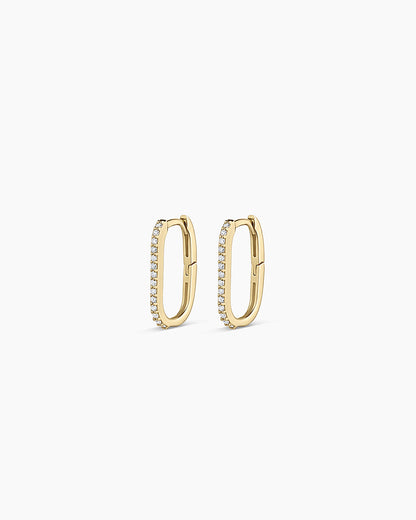 14K Diamond Parker Link Huggies