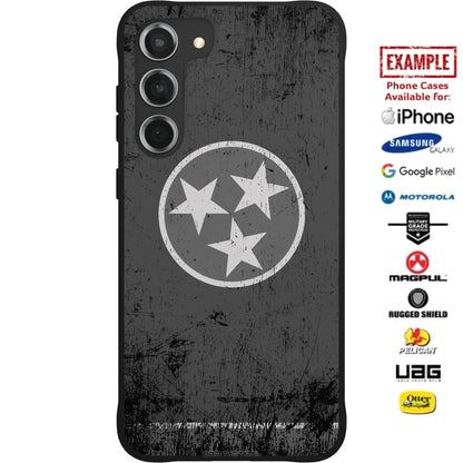 Subdued and Weathered Tennessee State Flag Custom Printed Case Design for Apple, Samsung, Google & Motorola Phone Models