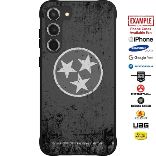 Subdued and Weathered Tennessee State Flag Custom Printed Case Design for Apple, Samsung, Google & Motorola Phone Models