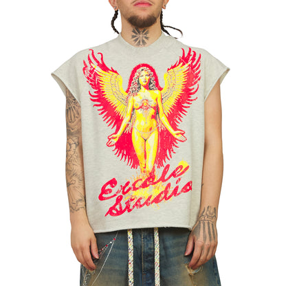Angel Crew Sleeveless Tee | Natural Heather