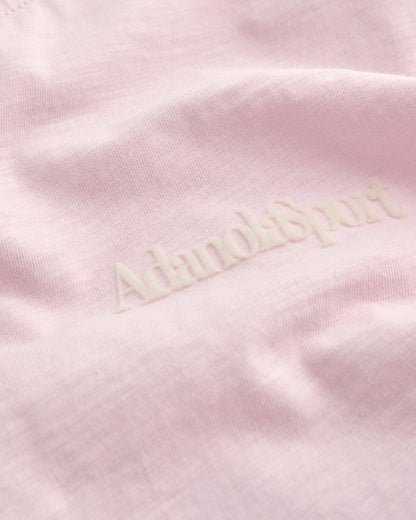 Retro Adanola Sport Classic Slub T-shirt - Soft Pink/Marshmallow White
