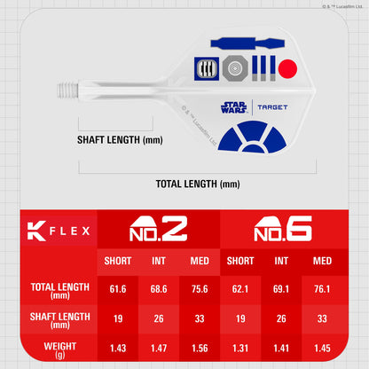 TARGET x STAR WARS - K-FLEX NO6 Shape - R2D2 - All-In-One Moulded Flights