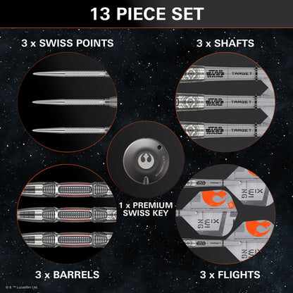 TARGET x STAR WARS - 26g - X WING - Steel Tip Swiss Point - 90% Tungsten Darts