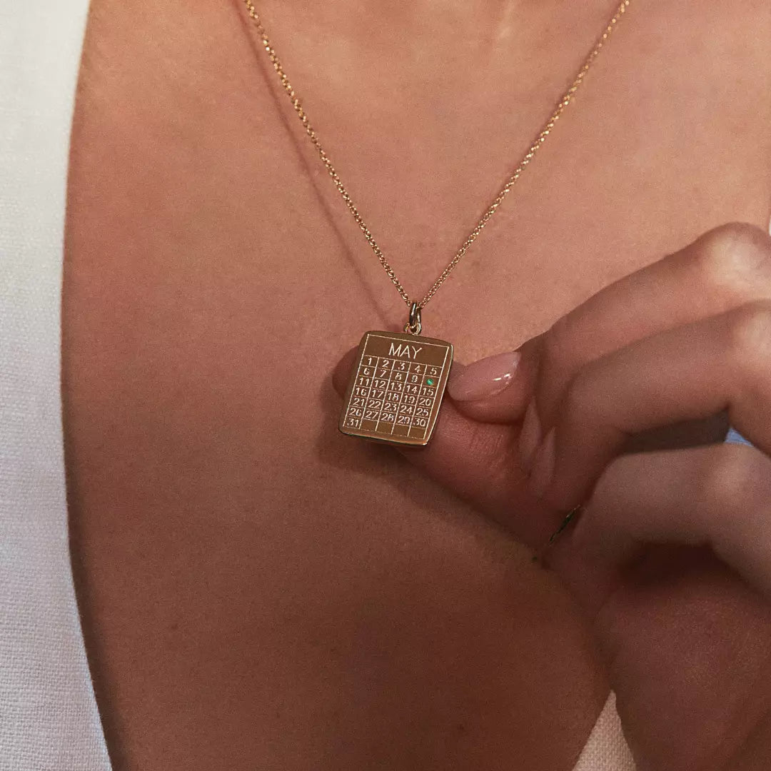 Silver Special Date Calendar Necklace
