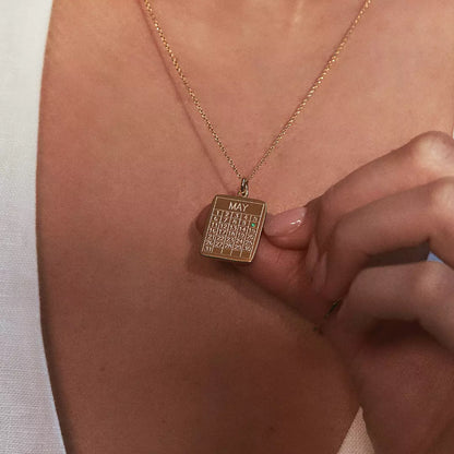 Silver Special Date Calendar Necklace