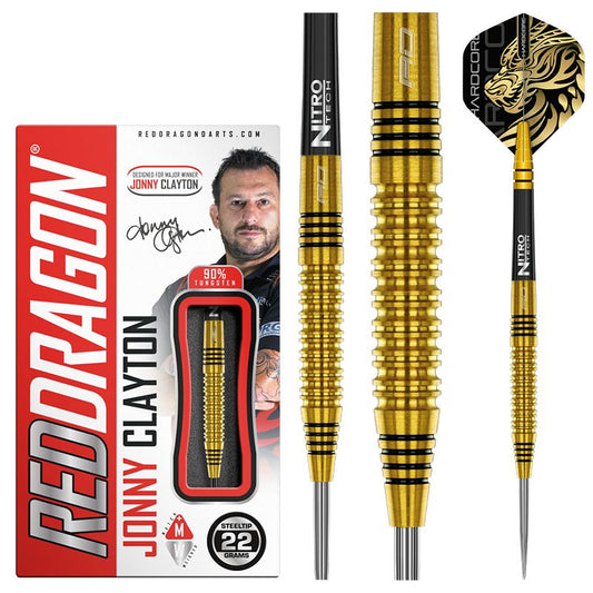 RED DRAGON - Jonny Clayton Gold Darts - 90% Tungsten - 22g