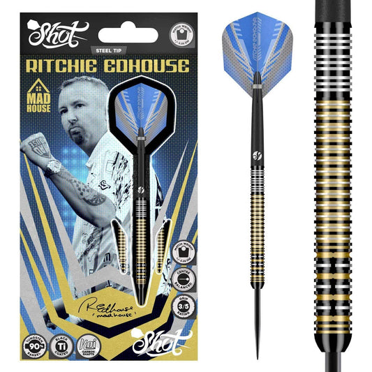SHOT - 26g - Ritchie Edhouse Madhouse - 90% Tungsten - Steel Tip Darts