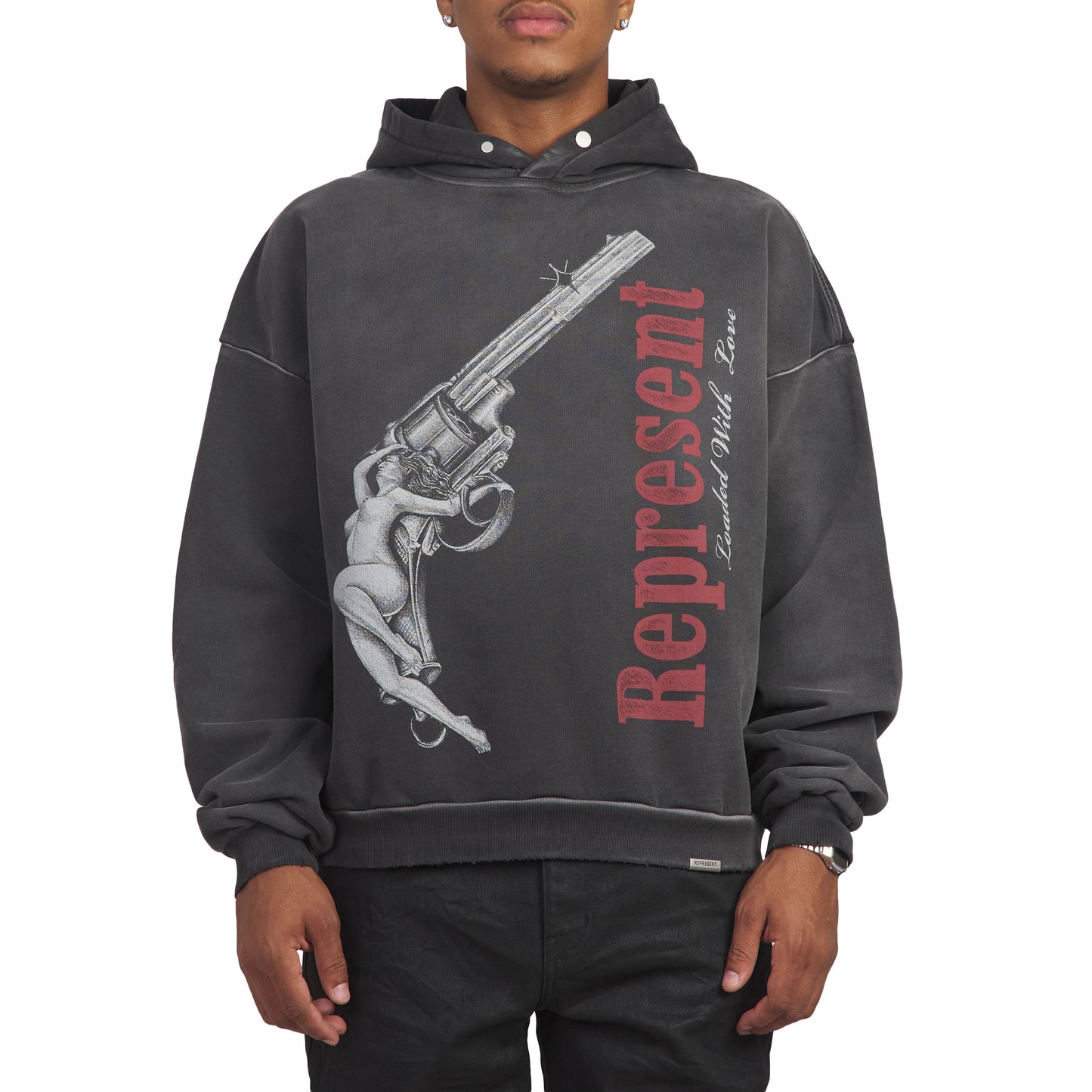 Loaded With Love Hoodie | Stained Black