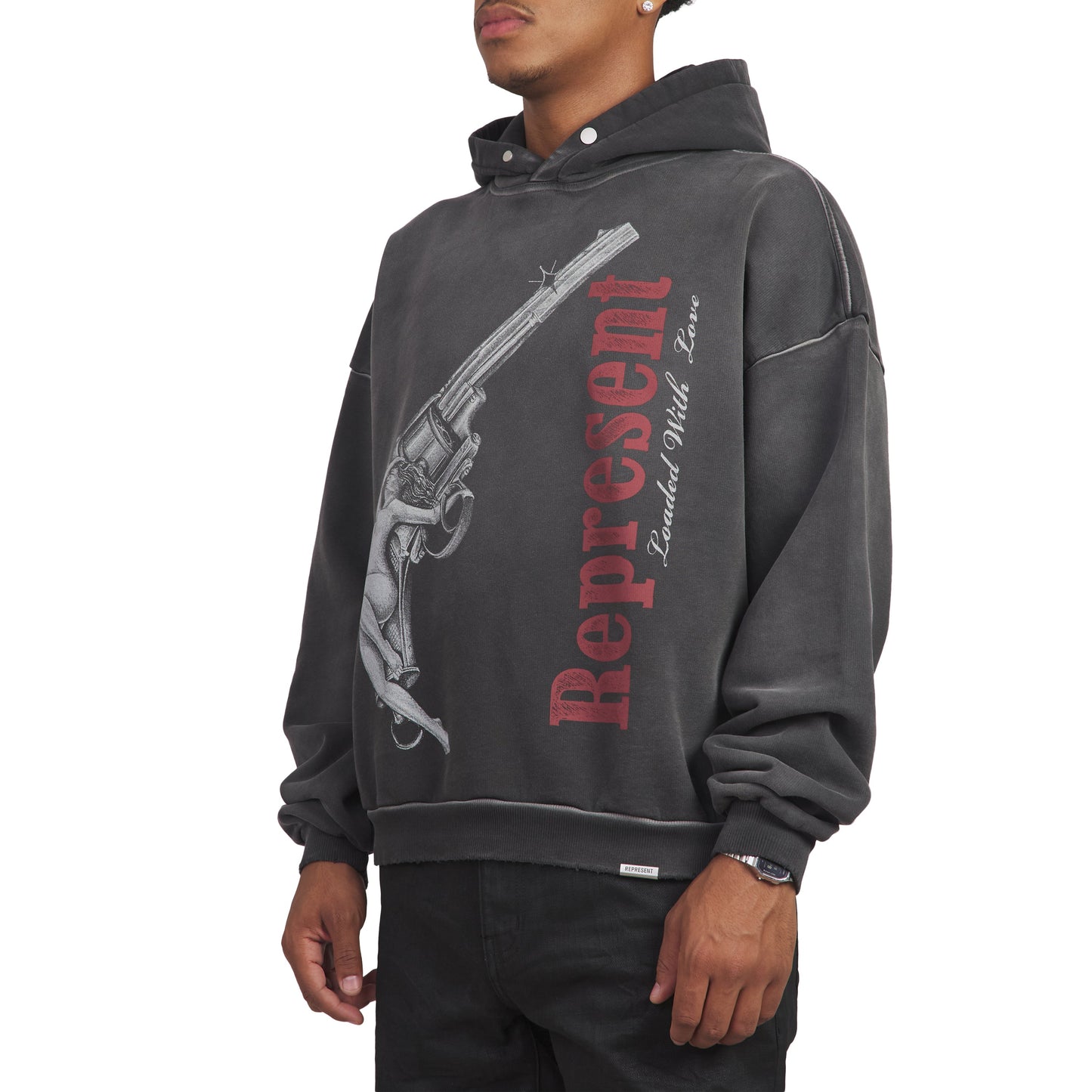 Loaded With Love Hoodie | Stained Black