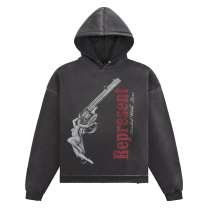 Loaded With Love Hoodie | Stained Black