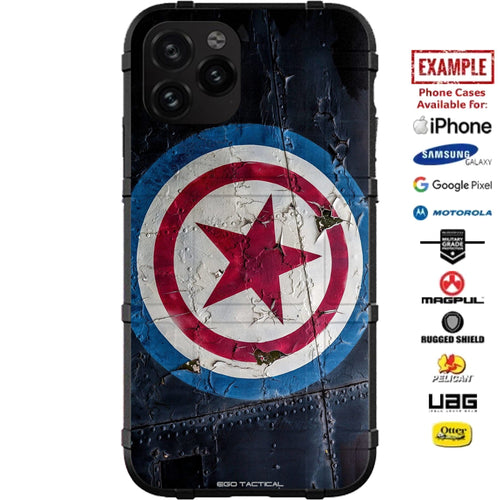 Red Star Rusty Military Aircraft Art Custom Printed Case Design for Apple, Samsung, Google & Motorola Phone Models