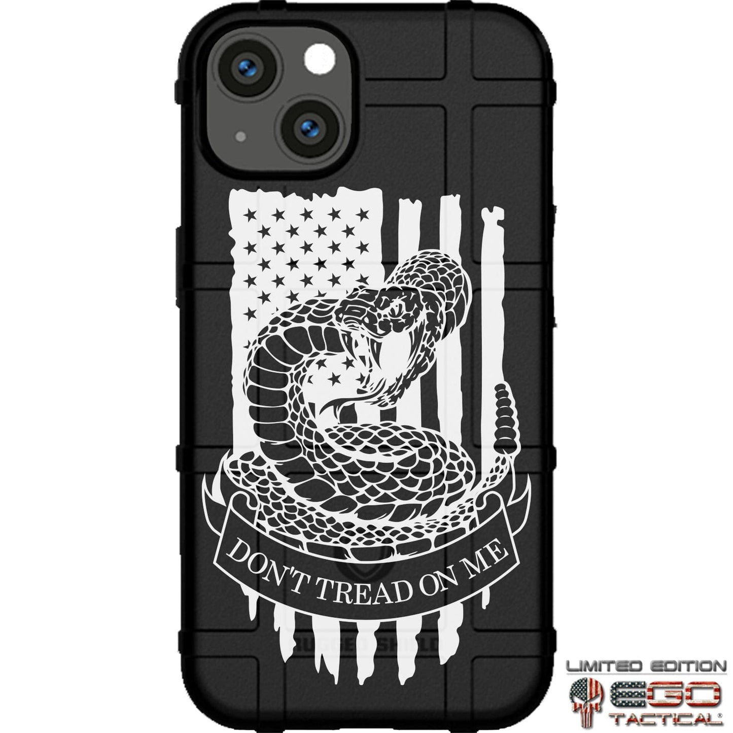 Don't Tread on Me Flag with US American Flag White or Black Custom Printed Case Design for Apple, Samsung, Google & Motorola Phone Models