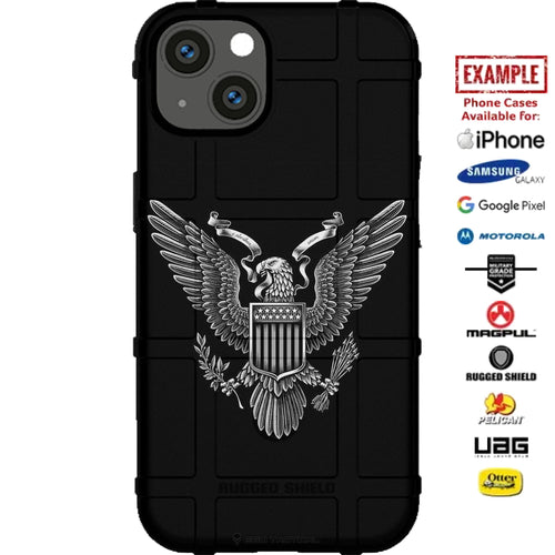 E Pluribus Unum Chrome Great Seal of the United States Custom Printed Case Design for Apple, Samsung, Google & Motorola Phone Models