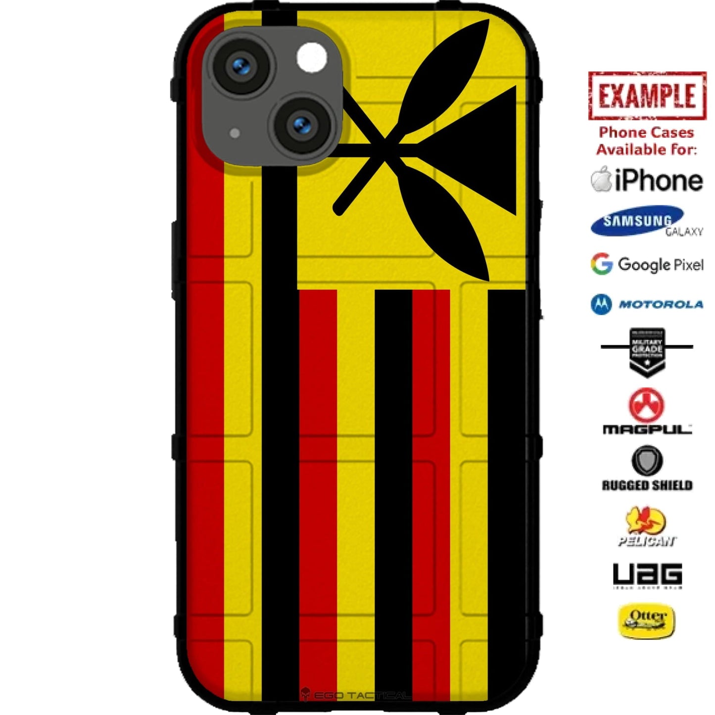 Hawaiian Louis "Buzzy" Agard Hawaiian Kahili Flag Custom Printed Case Design for Apple, Samsung, Google & Motorola Phone Models