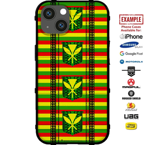Hawaiian Tribal Kanaka Maoli Flag Pattern Custom Printed Case Design for Apple, Samsung, Google & Motorola Phone Models