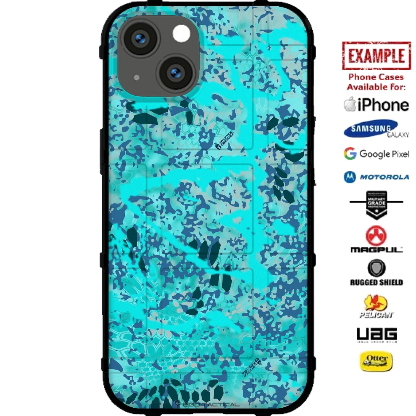 Kryptek Obskura Glacier Official Camouflage Pattern Custom Printed Case Design for Apple, Samsung, Google & Motorola Phone Models