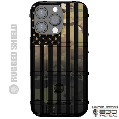 Multicam Fade to Multicam Black US American Flag Custom Printed Case Design for Apple, Samsung, Google & Motorola Phone Models