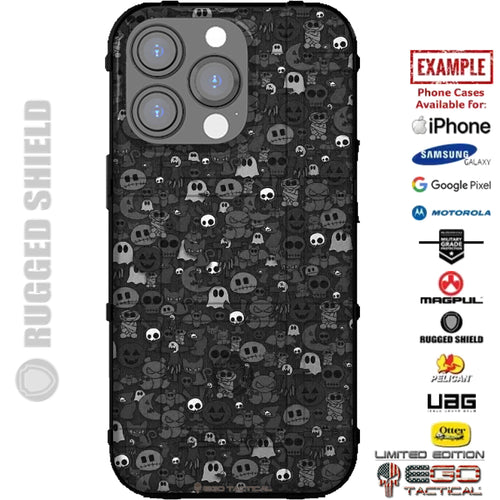 Ghost Skulls Pattern Custom Printed Case Design for Apple, Samsung, Google & Motorola Phone Models
