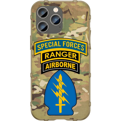 Special Forces, Ranger, Airborne. Triple Canopy Patch Custom Printed Case Design for Apple, Samsung, Google & Motorola Phone Models