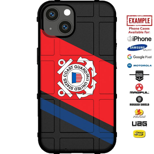 U.S. Coast Guard Flag Custom Printed Case Design for Apple, Samsung, Google & Motorola Phone Models