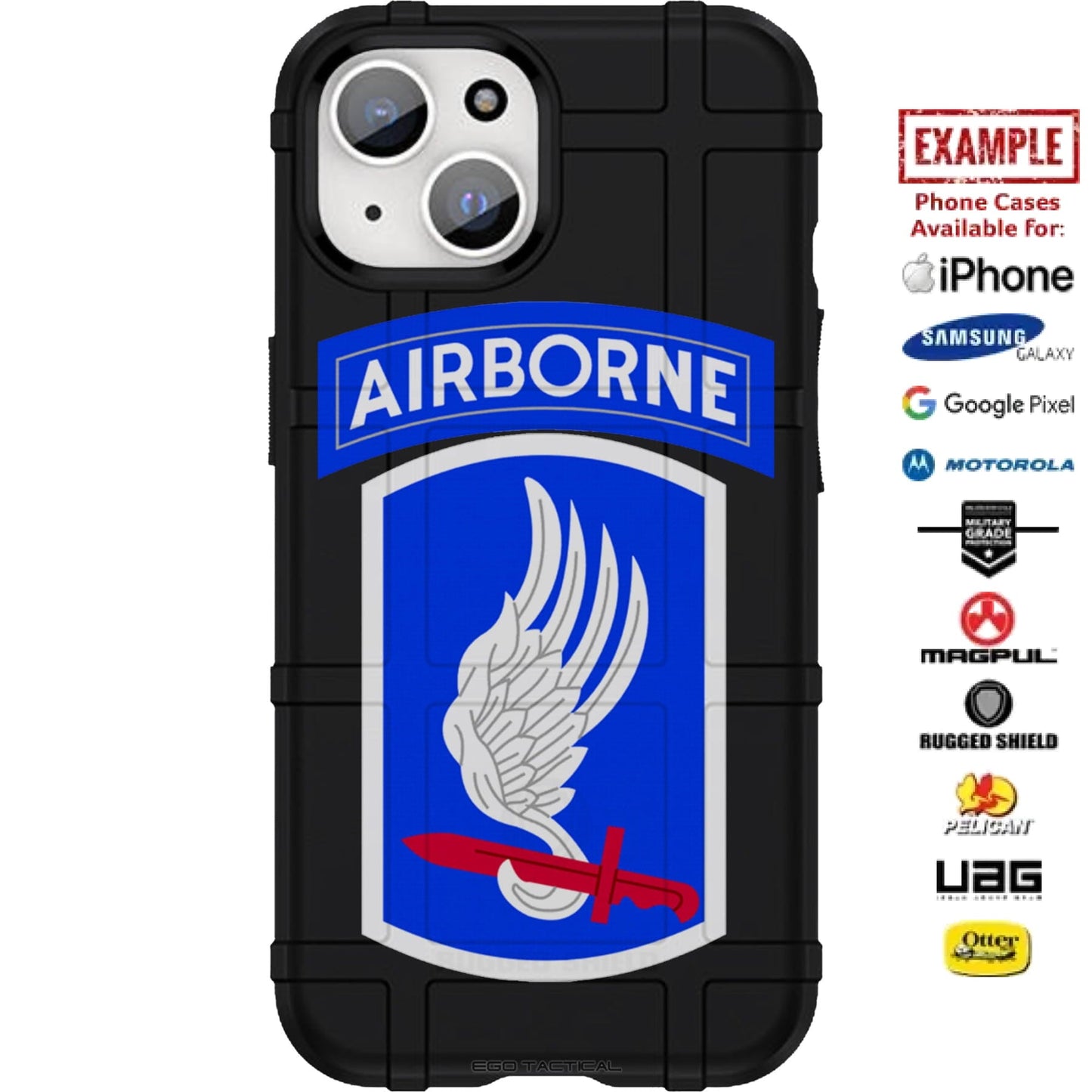 U.S. Army 173rd Airborne Division Patch Custom Printed Case Design for Apple, Samsung, Google & Motorola Phone Models