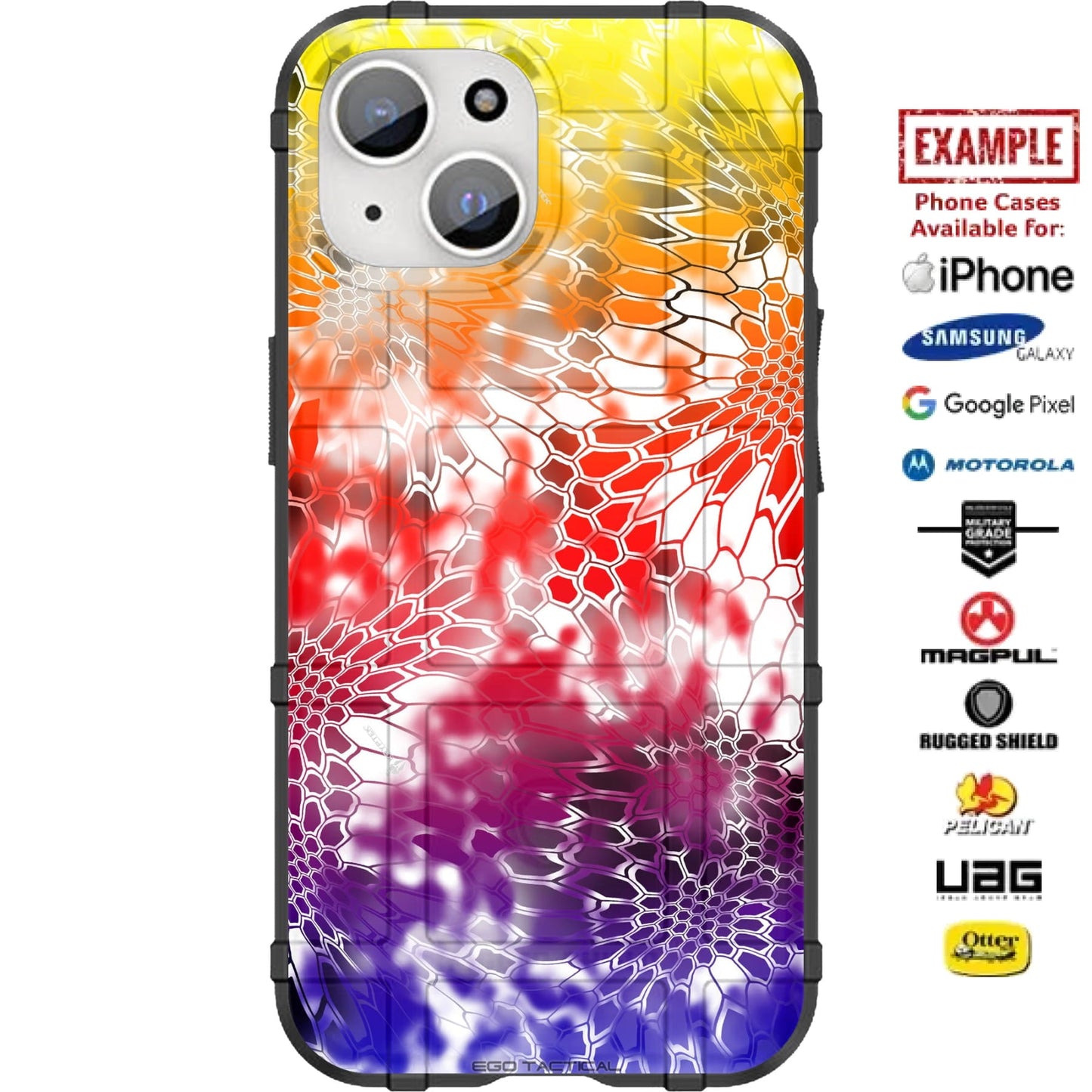 Kryptek Tropic Day & Night Camouflage Pattern Custom Printed Case Design for Apple, Samsung, Google & Motorola Phone Models