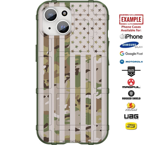Multicam OCP/Scorpion Camouflage, Light US American Flag Custom Printed Case Design for Apple, Samsung, Google & Motorola Phone Models