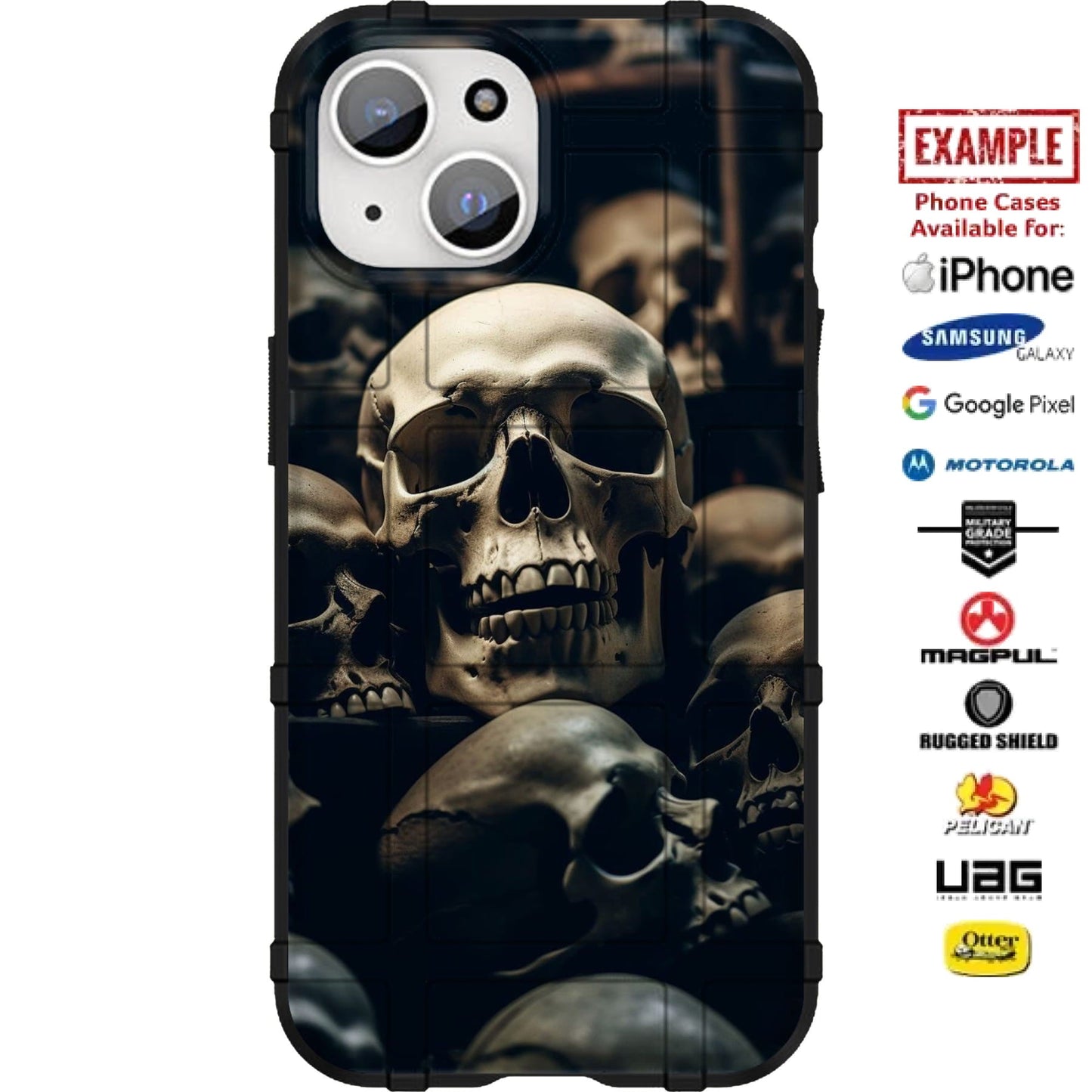 Piles of Real Skulls Print Custom Printed Case Design for Apple, Samsung, Google & Motorola Phone Models