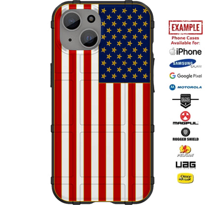 Memorial Day 2024 Special Edition US Flag Gold Pin Style Custom Printed Case Design for Apple, Samsung, Google & Motorola Phone Models