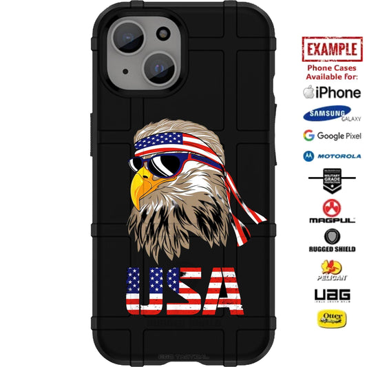 Eddie the Eagle Mullet & Glasses USA Design Custom Printed Case Design for Apple, Samsung, Google & Motorola Phone Models