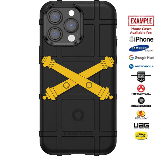 US Army Field Artillery Crossed Cannons Insignia Custom Printed Case Design for Apple, Samsung, Google & Motorola Phone Models