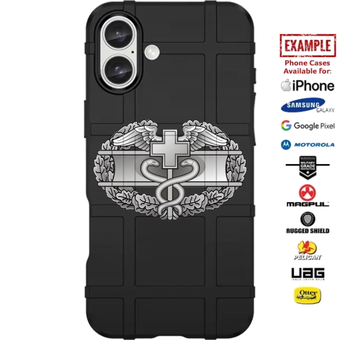 U.S. ARMY COMBAT MEDIC BADGE Design Custom Printed Case Design for Apple, Samsung, Google & Motorola Phone Models