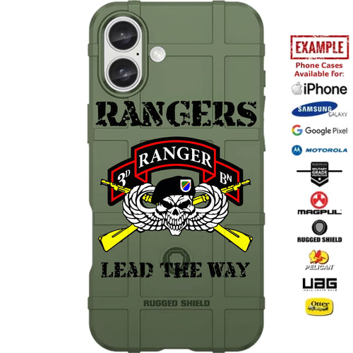 Army Airborne 3rd Battalion Rangers Lead The Way Custom Printed Case Design for Apple, Samsung, Google & Motorola Phone Models