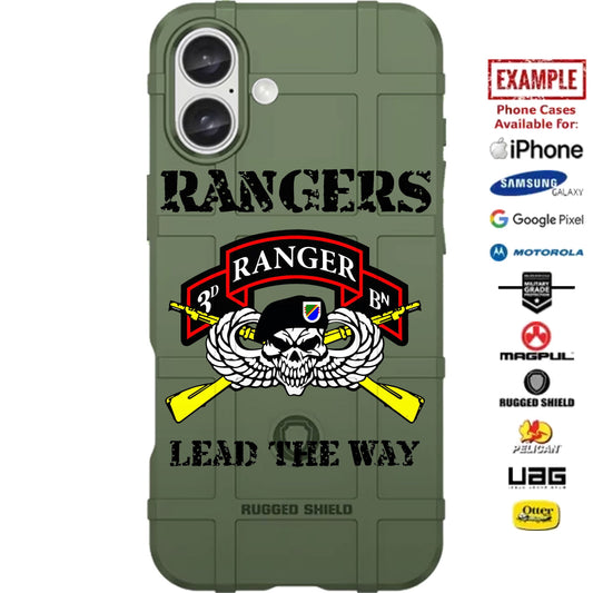 Army Airborne 3rd Battalion Rangers Lead The Way Custom Printed Case Design for Apple, Samsung, Google & Motorola Phone Models