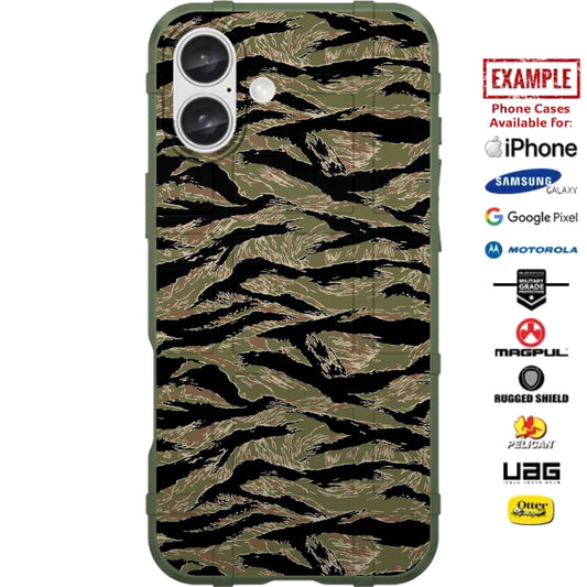 US Tiger Stripe Vietnam Era Camouflage Green or Desert Custom Printed Case Design for Apple, Samsung, Google & Motorola Phone Models