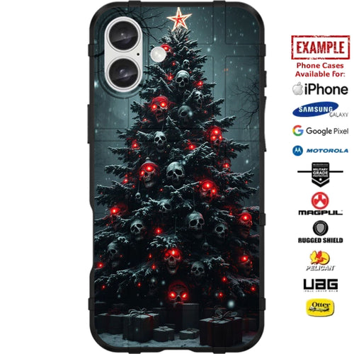 Christmas Trees Skulls Custom Printed Case Design for Apple, Samsung, Google & Motorola Phone Models