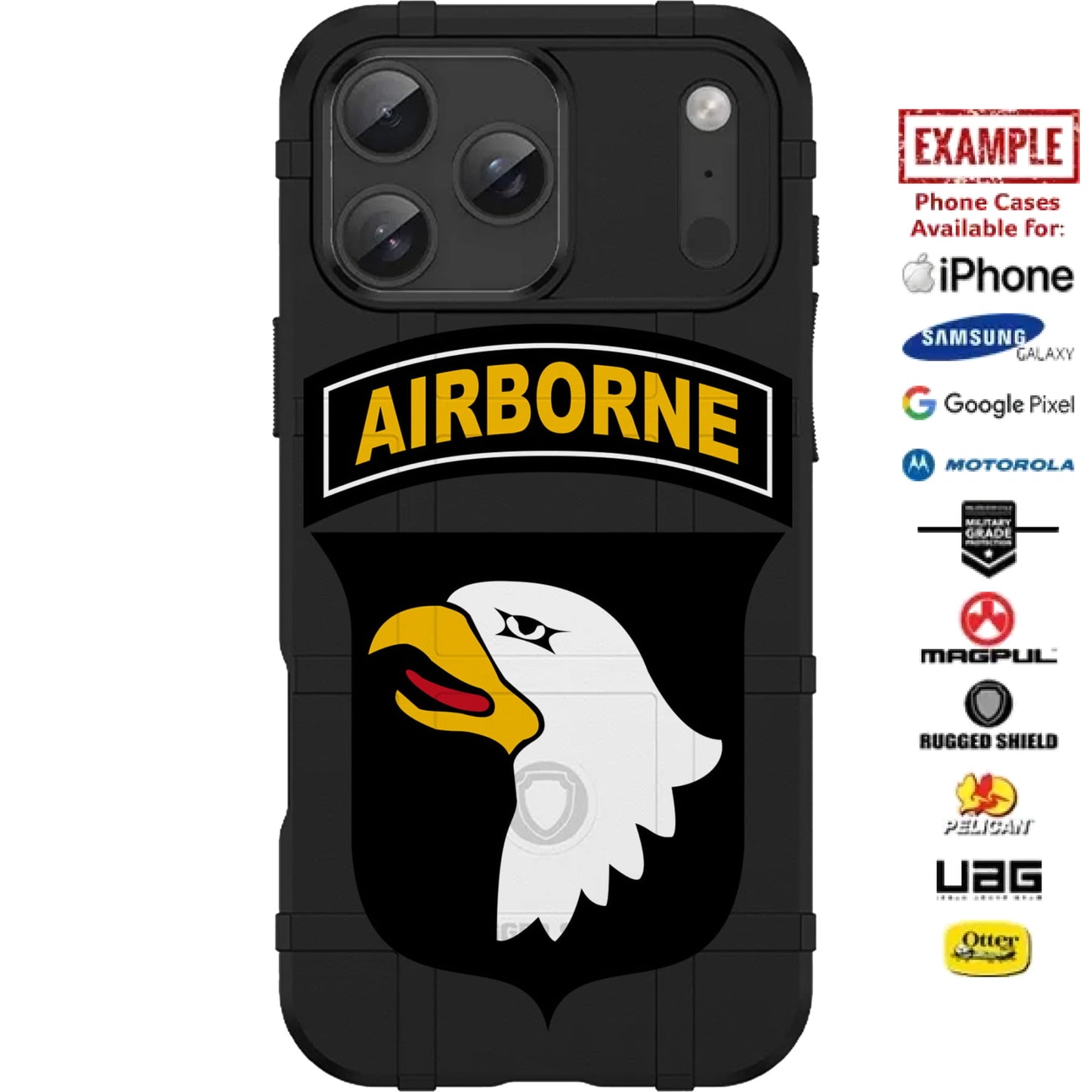 U.S. Army 101st Airborne Division Patch Custom Printed Case Design for Apple, Samsung, Google & Motorola Phone Models