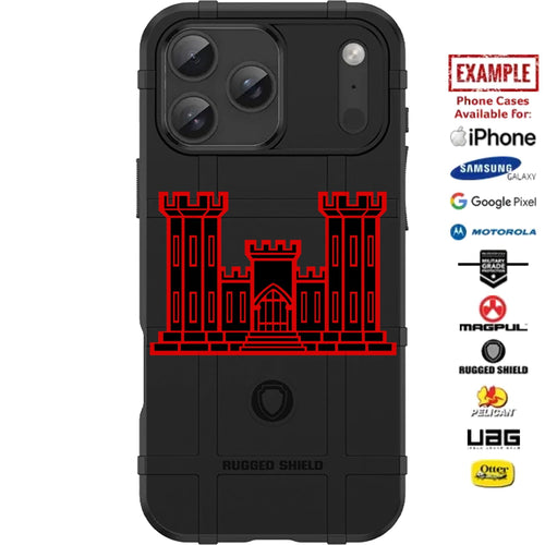 U.S. Army Corps of Engineers (USACE) Red Custom Printed Case Design for Apple, Samsung, Google & Motorola Phone Models