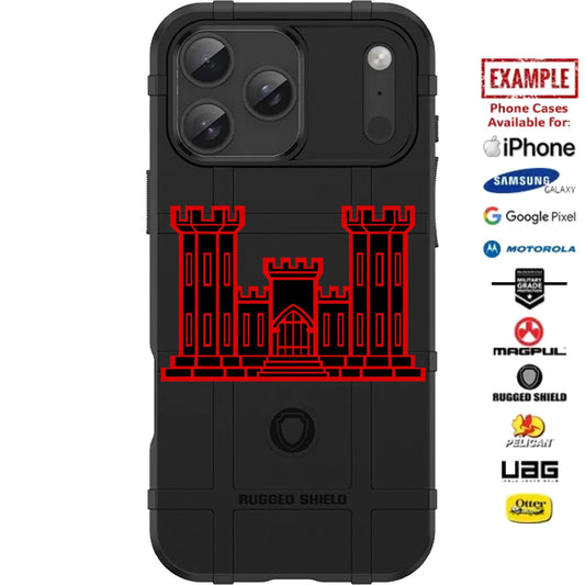 U.S. Army Corps of Engineers (USACE) Red Custom Printed Case Design for Apple, Samsung, Google & Motorola Phone Models