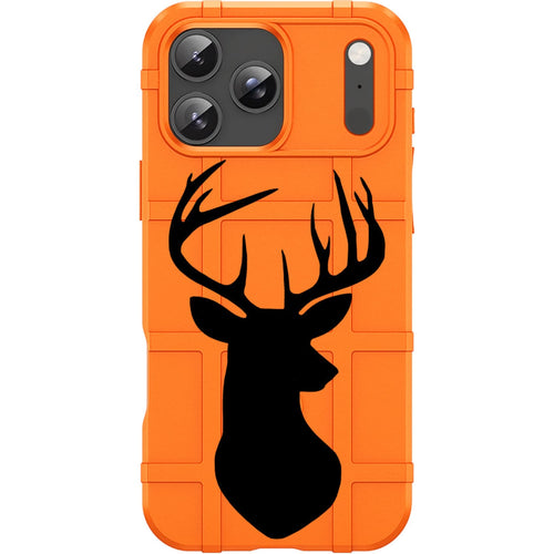 Orange Rugged Shield TPU Case with MagSafe Ring - Buck Silhouette Design for iPhone 17 Pro & 17 Pro Max phone models