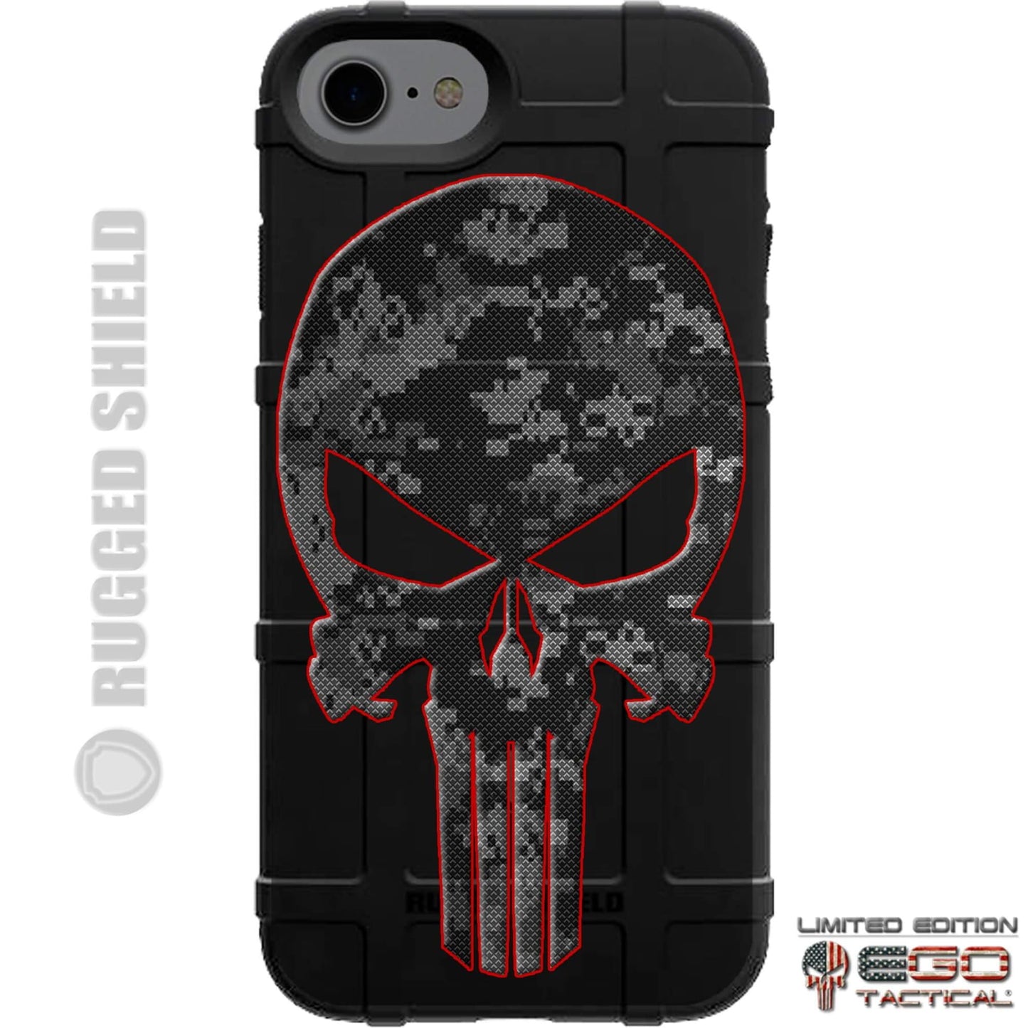 Black Ops Camouflage Punisher Custom Printed Case Design for Apple, Samsung, Google & Motorola Phone Models