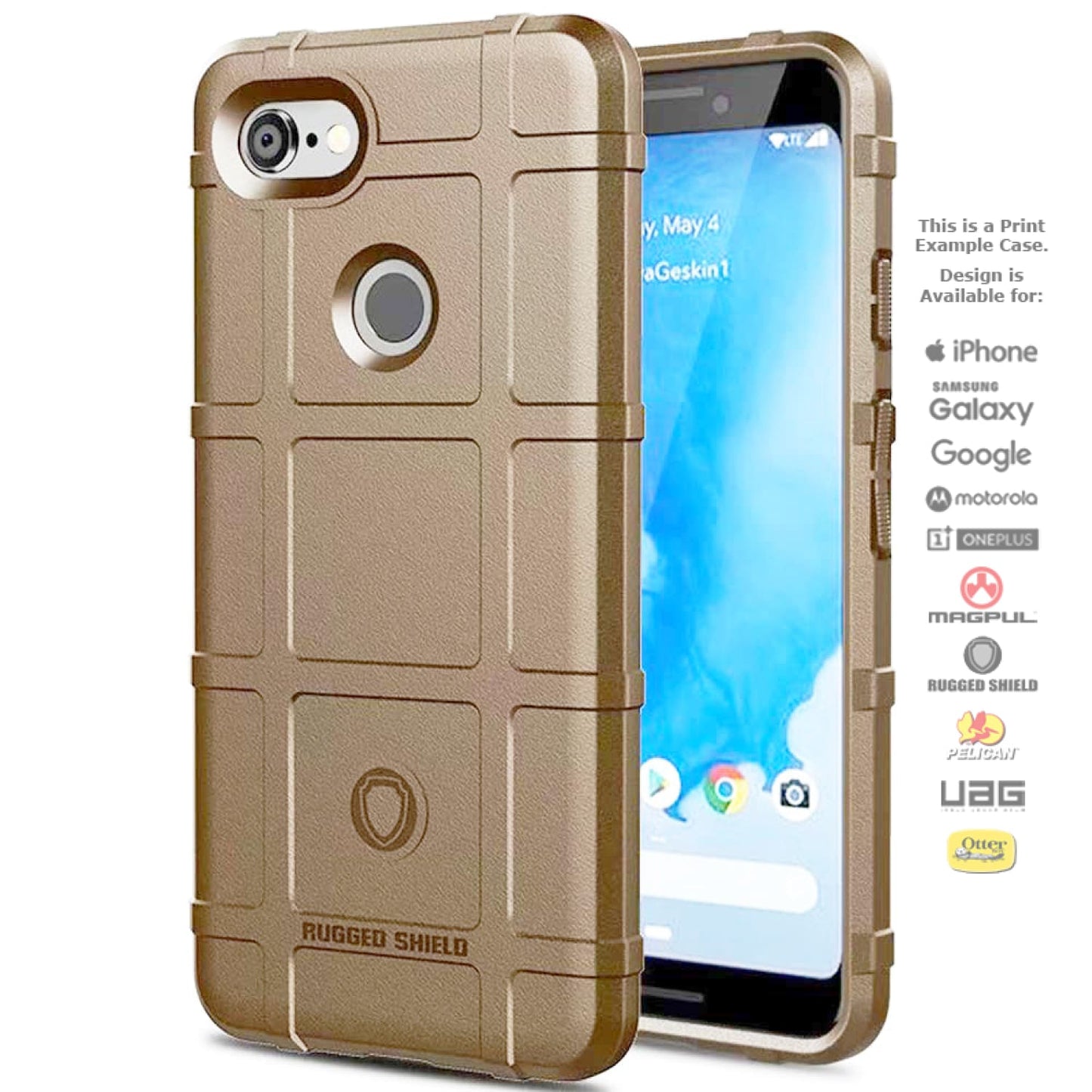 Rugged Shield Branded Solid Color TPU Cases for Google Pixel Phone Models