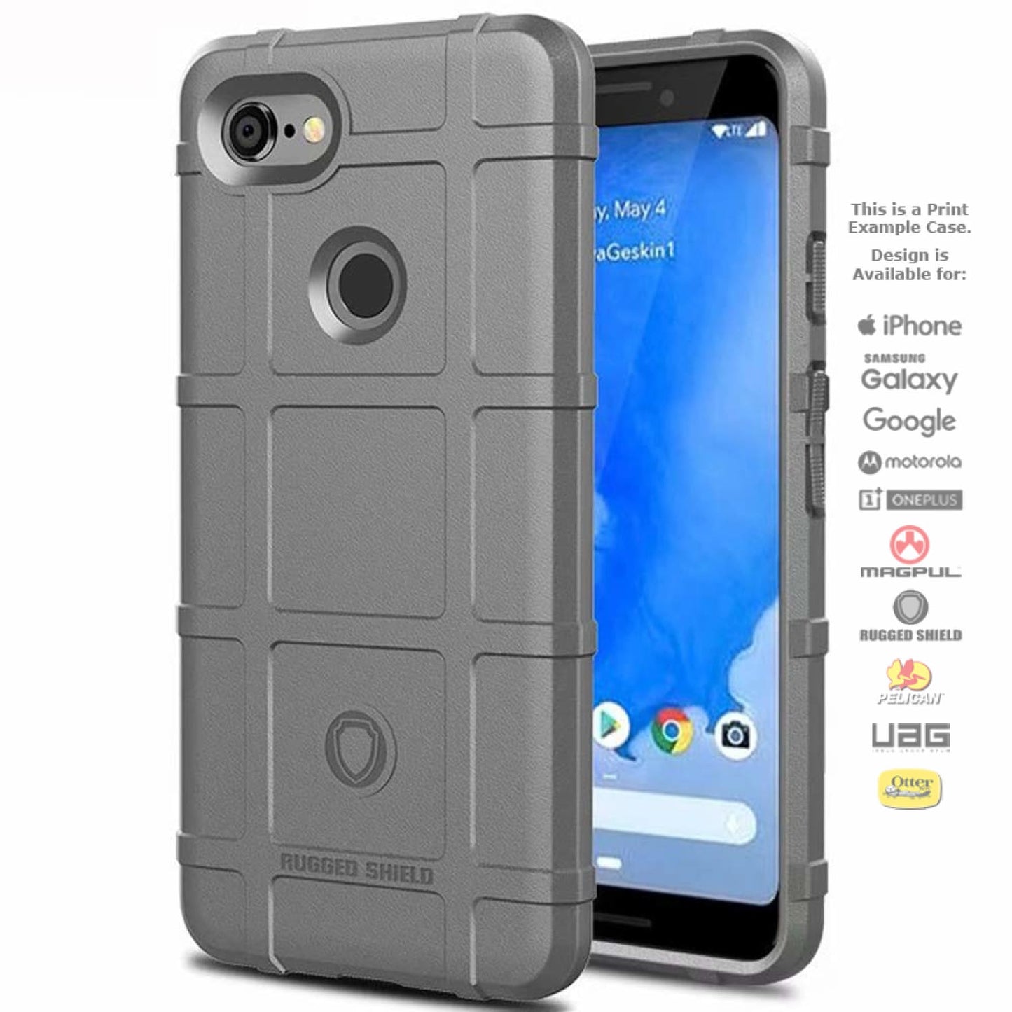 Rugged Shield Branded Solid Color TPU Cases for Google Pixel Phone Models
