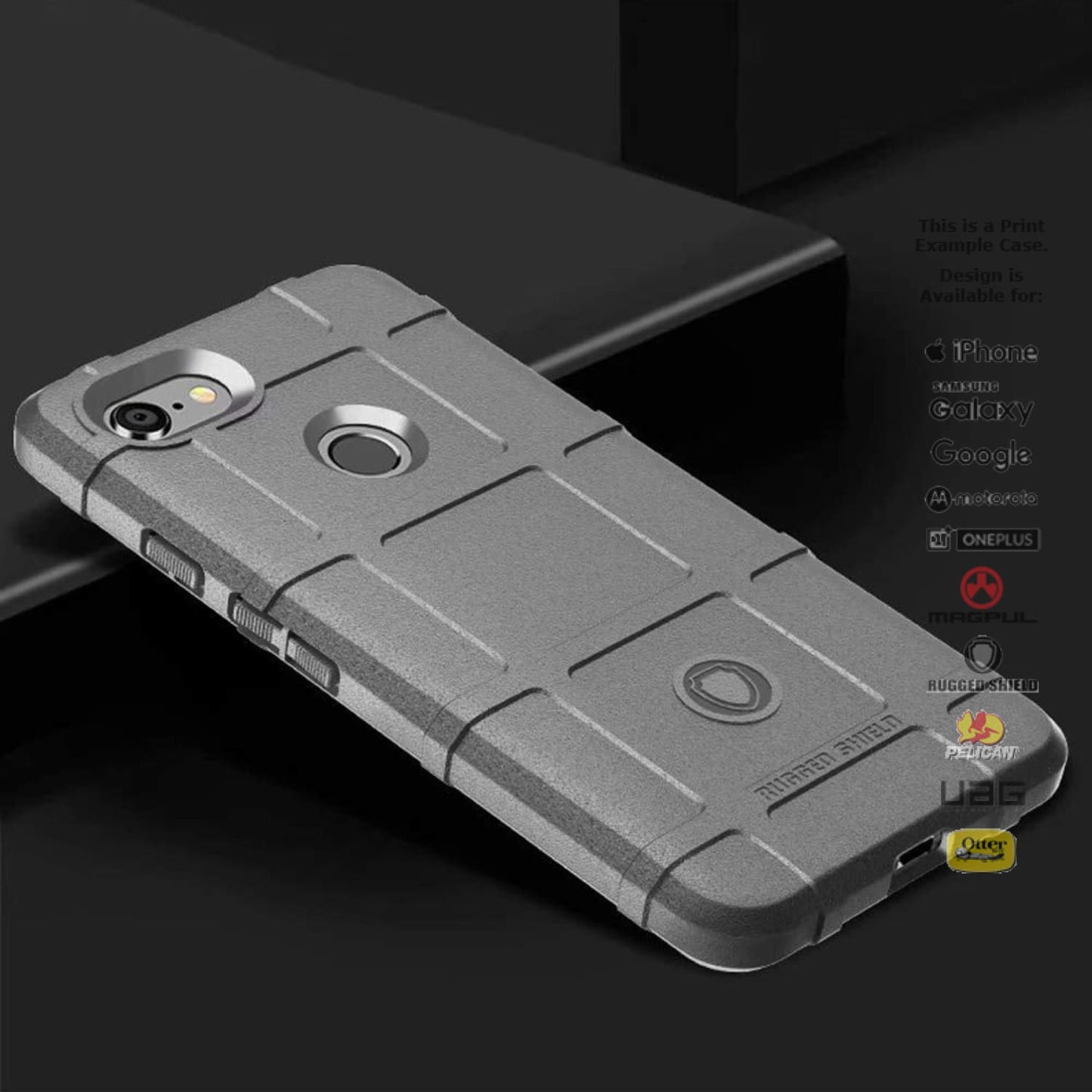 Rugged Shield Branded Solid Color TPU Cases for Google Pixel Phone Models