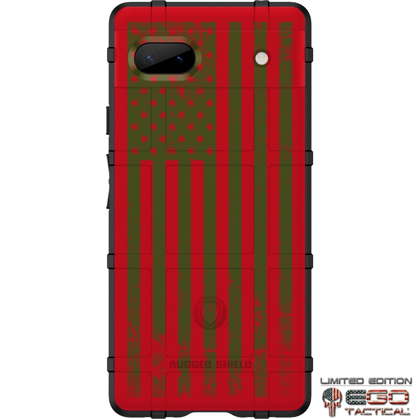 Tattered Reversed US American Flag (Multi-Color) on Red Custom Printed Case Design for Apple, Samsung, Google & Motorola Phone Models