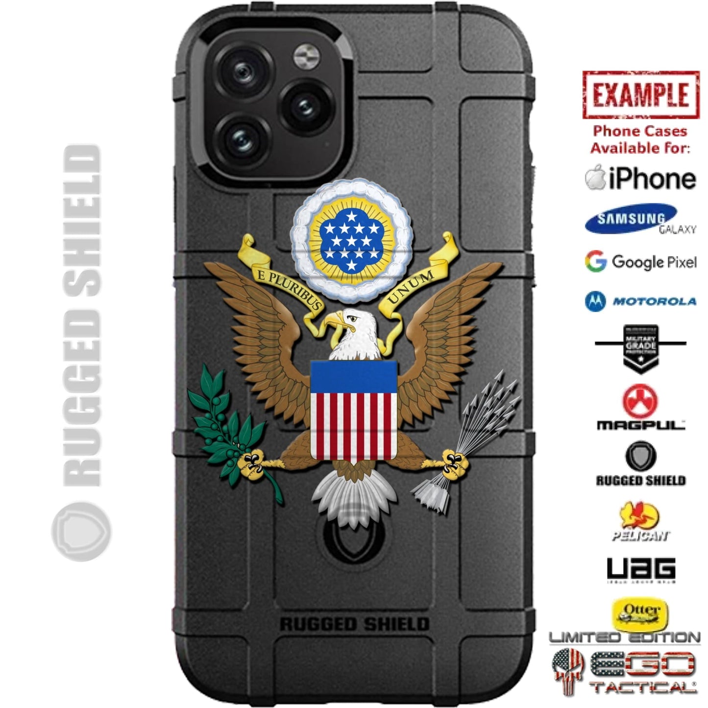 Great Seal US Coat of Arms E Pluribus Unum Custom Printed Case Design for Apple, Samsung, Google & Motorola Phone Models