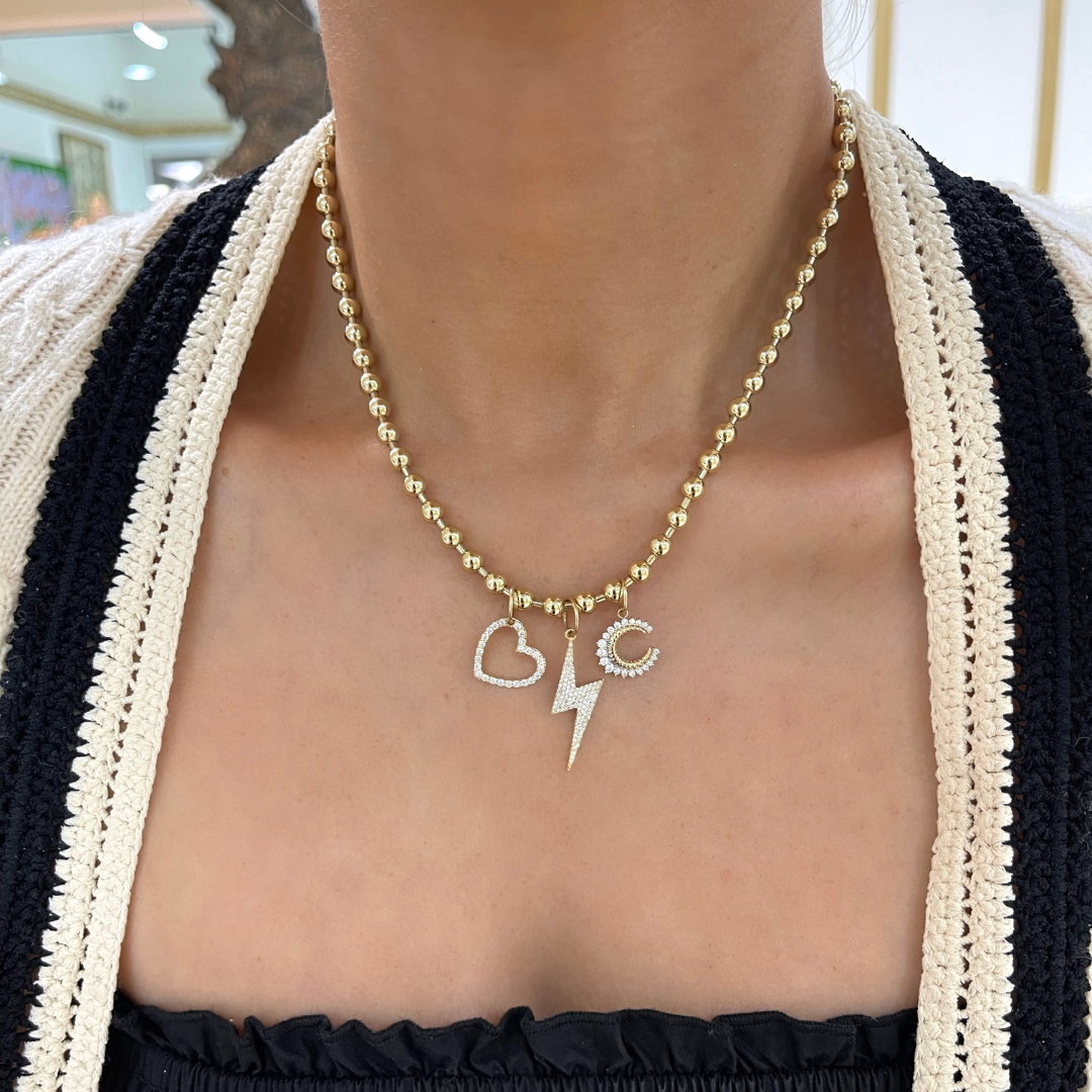 Mini Moon Gold & Diamond Moon Charm